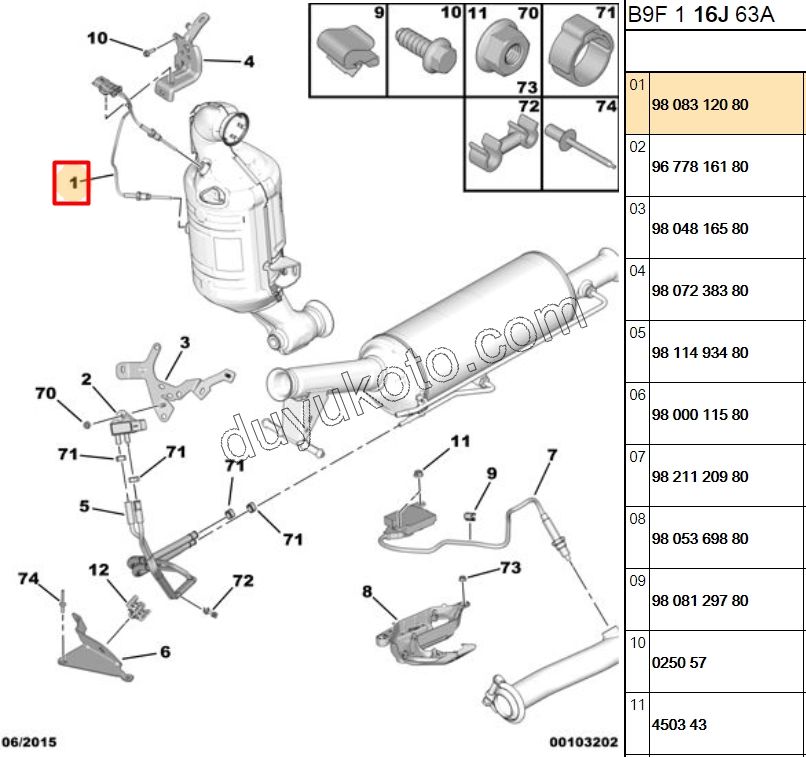 SENSOR SICAKLIK ALGILAYICI KATALIZOR 1.6HDİ Euro6 D