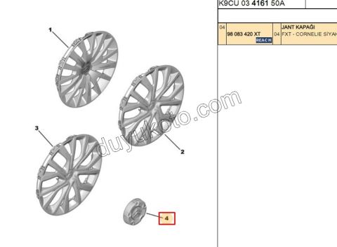 Jant Kapağı Orta Göbek Arması PRT4 VAN