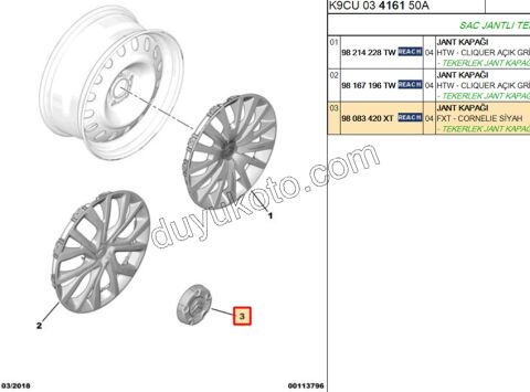 Jant Kapağı Orta Göbek Arması PRT4 VAN