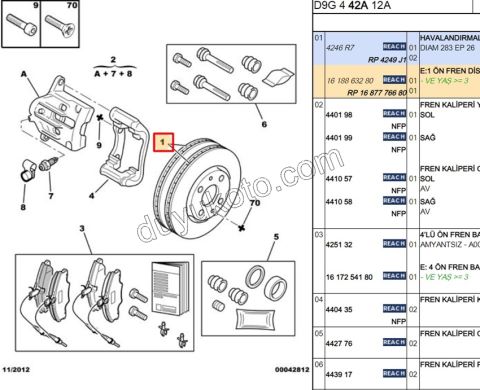 Ön Fren Diski Adet (X2) P406