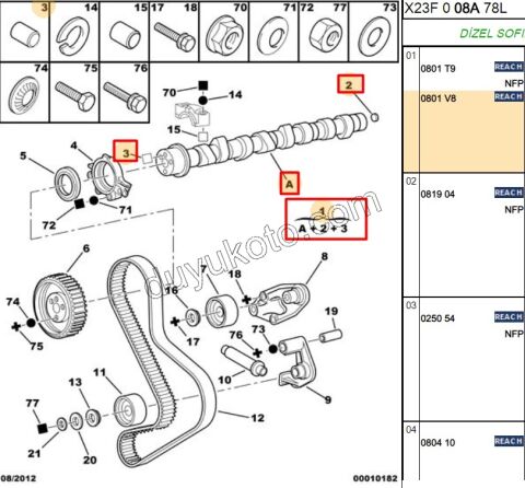Eksantrik Mili BXR1 2.8TD BXR2 2.8HDI