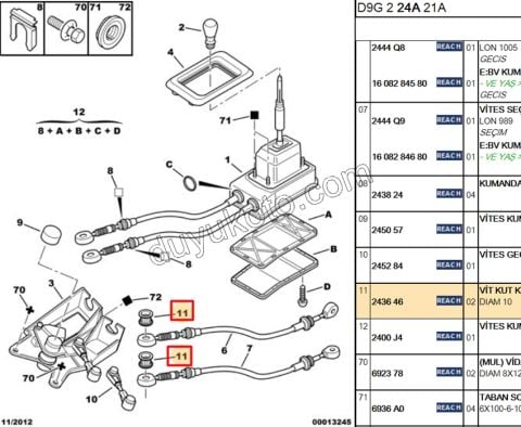 Vites Halatı Burcu   X 2AD P406 MANUEL