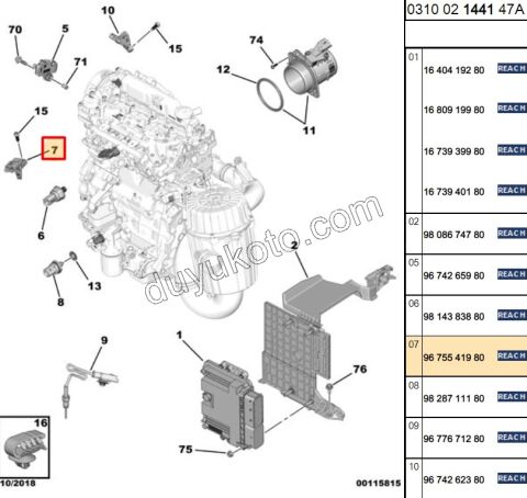 SENSOR EMME MANIFOLD BASINC 1.6HDİ Euro6 C DW10FUE DW12RU
