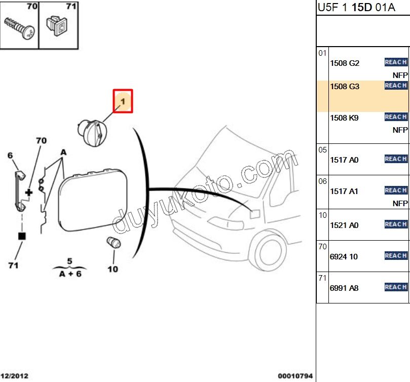 KAPAK YAKIT DEPO BXR3