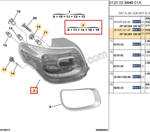 DS3 Automobiles Stop Lambası Sol (Ledli) 2012/2016