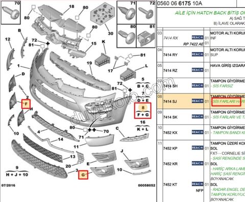 Sis Farı Çerçevesi Takım Sisli EM C4PC1 KROM-- FAR SARI I