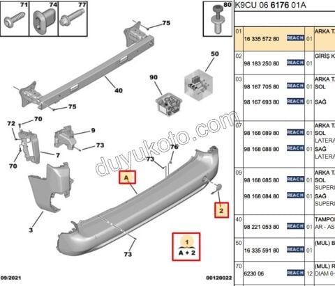 TAMPON ARKA PRT4 PARK SENSOR+