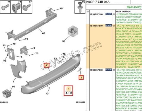 TAMPON ARKA PRT4 PARK SENSOR+