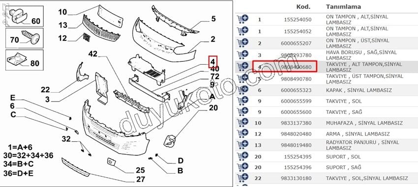 Ön Tampon IÇ DEMIR