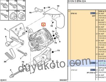 CITROEN BERLİNGO ALTERNATÖR (ŞARZ DİNAMO) 1.4 1.6 BENZİNLİ