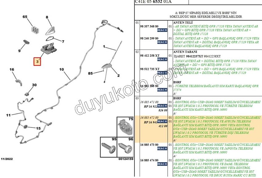 ANTEN TAVAN C43 KOPEK BALIGI YUZGECI