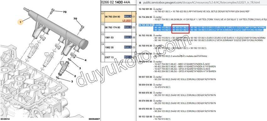 RAMPA ENJEKTOR EB2M EB2F ENO VAR +9814611580 +