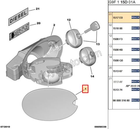 KAPAK YAKIT DEPO DIS EXP3 AST+