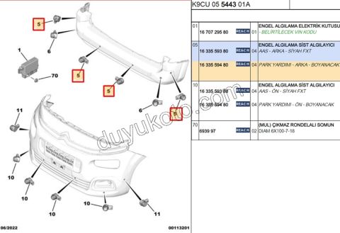SENSOR PARK ON / ARKA PRT4 CMBE P20082 AST+