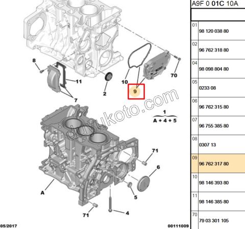 KAPAK EKSANTRIK BLOK ARKA 1.0CC EB2 PLASTIK CONTA+ 9814639380
