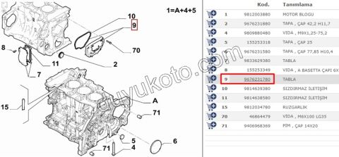 KAPAK EKSANTRIK BLOK ARKA 1.0CC EB2 PLASTIK CONTA+ 9814639380