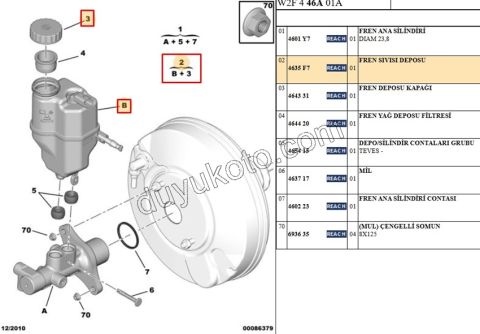 Fren Hidrolik Yağı Deposu (Haznesi) P407 DV6