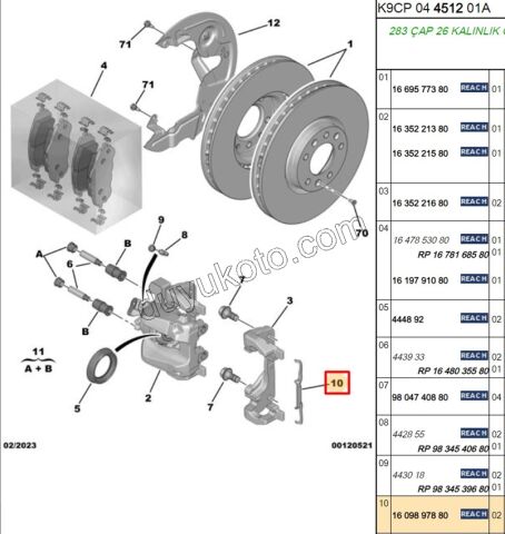 Ön Fren Kaliper Yayı PRT4 C4PC2