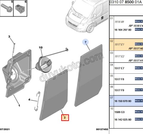 KAPAK YAKIT DEPO DIS BXR31 KISA