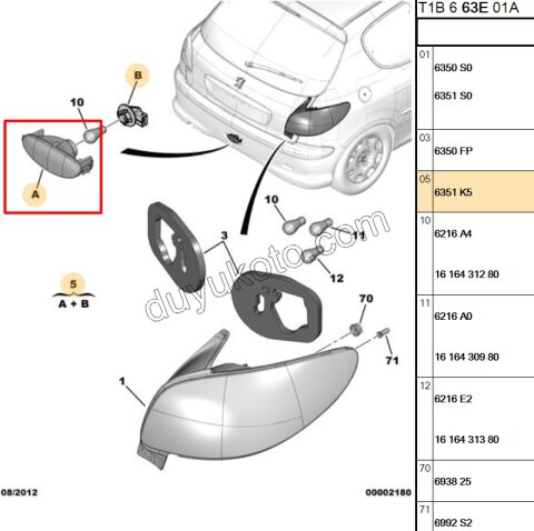 Peugeot 206/206sw Sis Lambası Ara Tampon 1998/2007