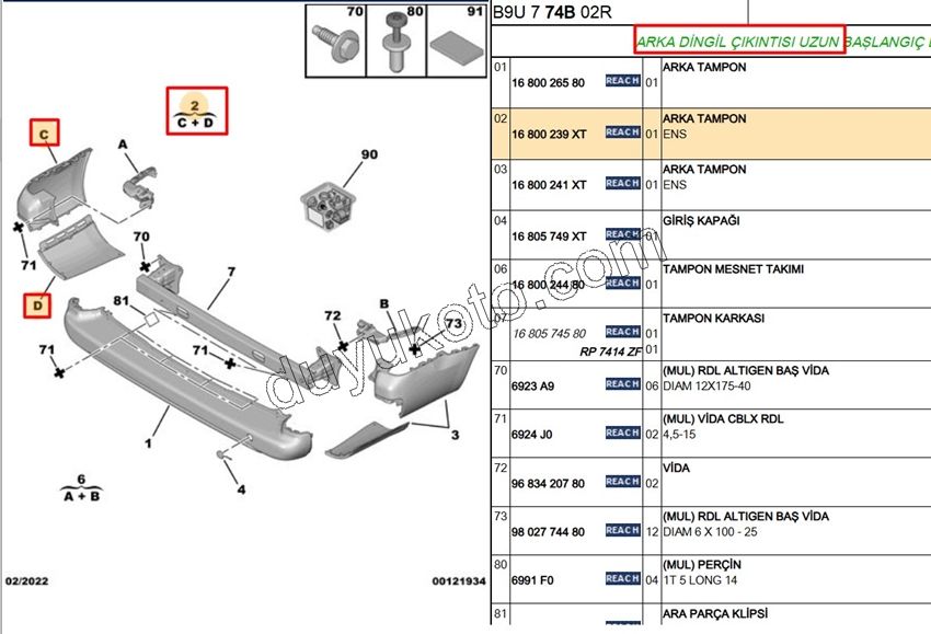 TAMPON ARKA KOSE L PRT3
