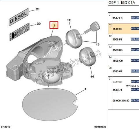 Yakıt Depo İç Kapağı  EXP3