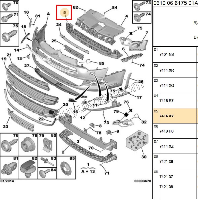 Ön Tampon Darbe Emici Üst C53 Plastik