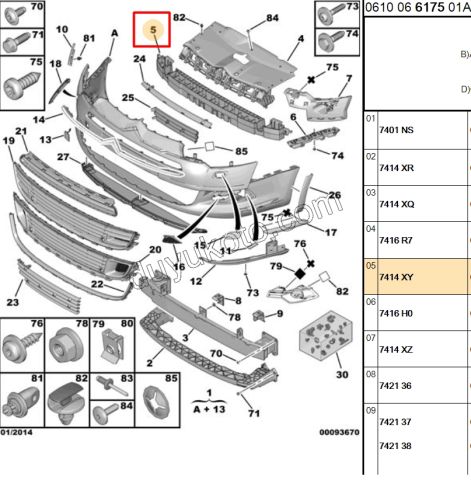 Ön Tampon Darbe Emici Üst C53 Plastik