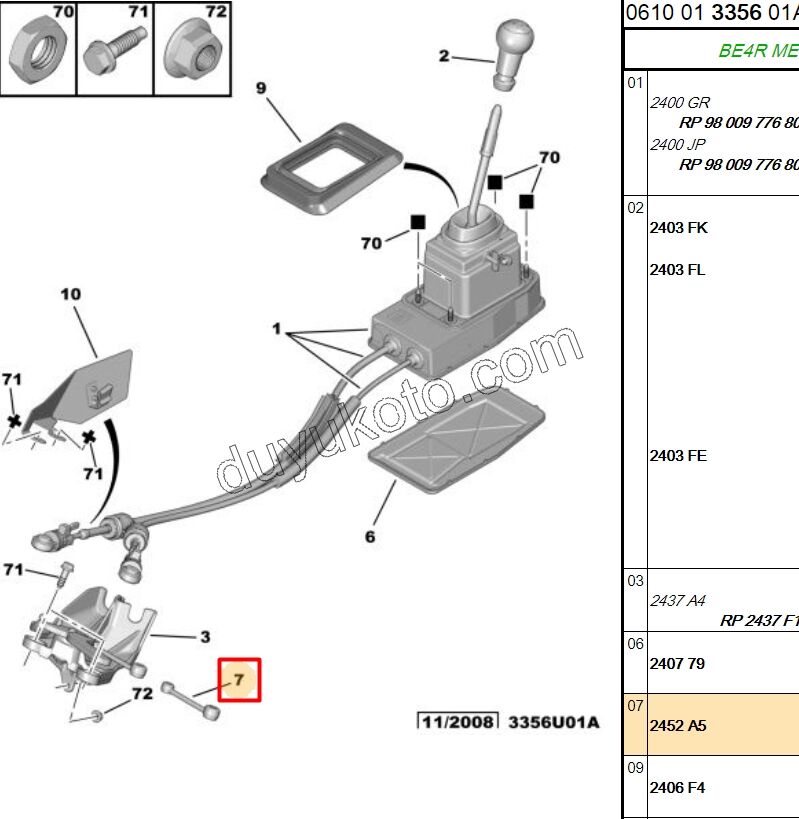 VITES ROTU 10.5CM P307MQ P308 P407