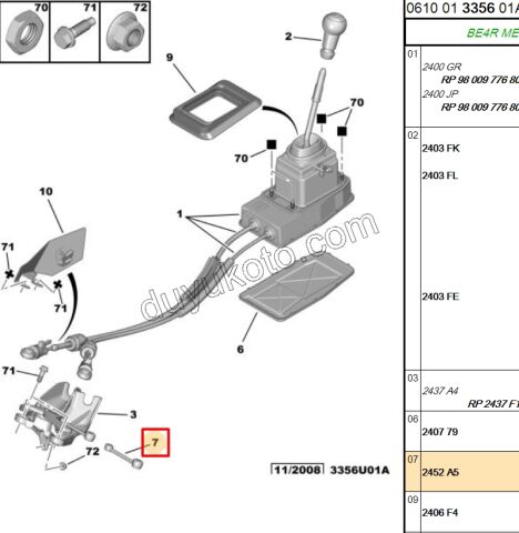 VITES ROTU 10.5CM P307MQ P308 P407