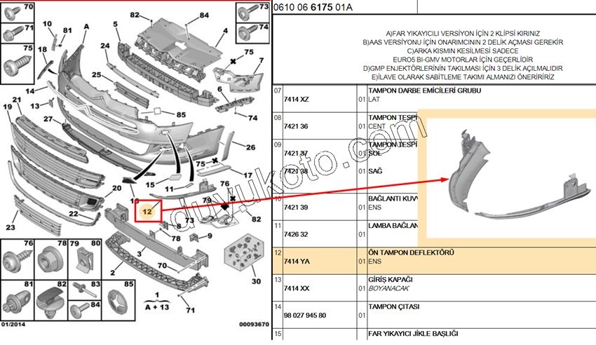 DEFLEKTOR ON TAMPON ALT KOSE TK C53 X7