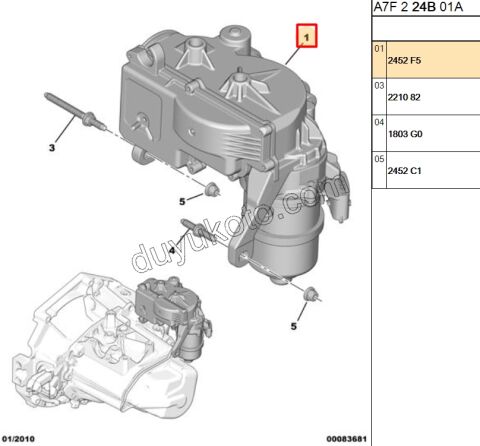 Şanzıman Vites Aksiyoneri   MCP PBP P207 P2081 3932035000