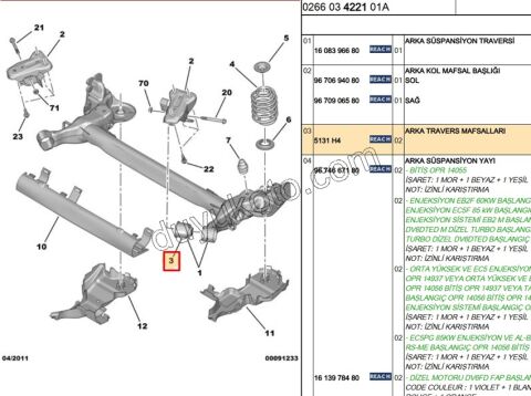 TAKOZ BURC TORSIYON DINGIL P2081 TRAVERS