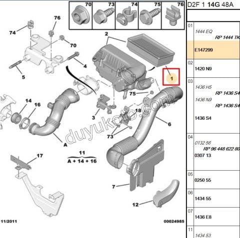 Peugeot 407 Citroen C5 Hava Filtresi 1.6HDİ Euro4 EXP3