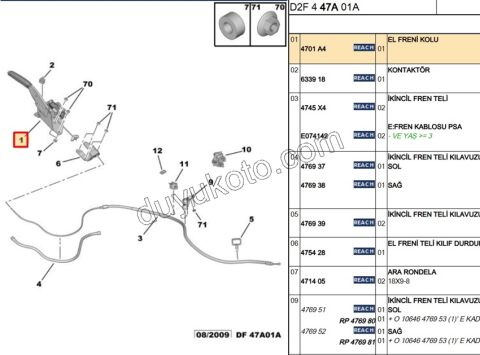 El Fren Kolu (Tabancası) P407 C5