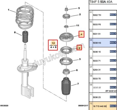 KIT TAKOZ ON AMORT UST ( 2 PCS) P30081 P50081
