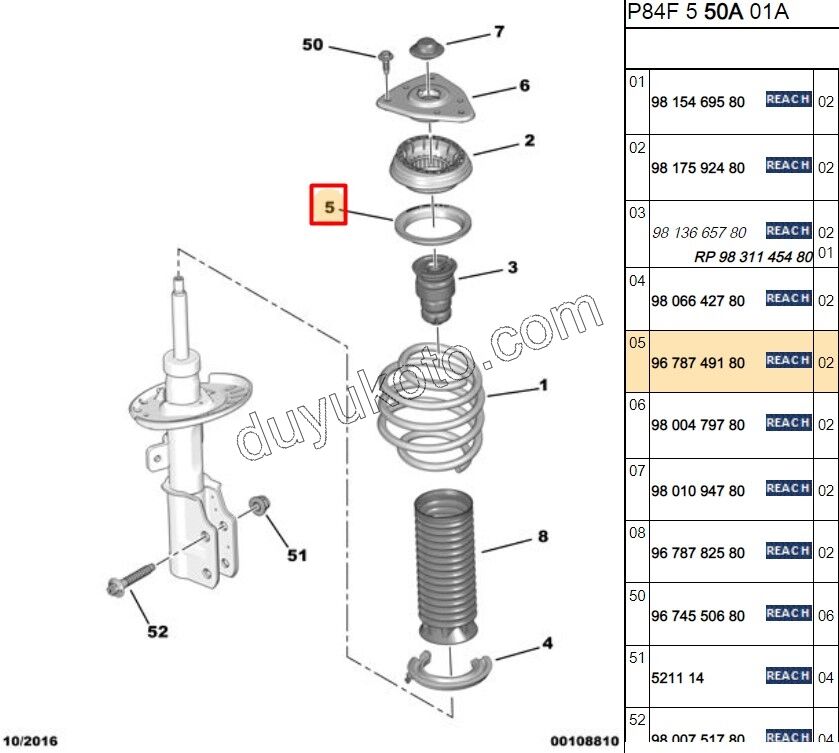 Ön Helezon Üst Rulman Pulu PRT4 C4PC2 P30082