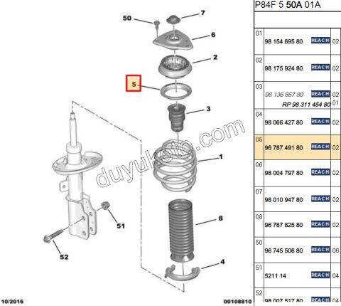 Ön Helezon Üst Rulman Pulu PRT4 C4PC2 P30082