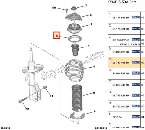 2019> Partner Rifter Berlingo Combo Doblo Proace City Ön Helezon Üst Rulman Pulu C4PC2 P30082
