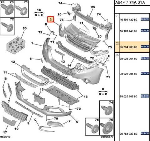 PANJUR ON TAMPON UST ISKELET P20081 RADYATOR UST KAPLAMA