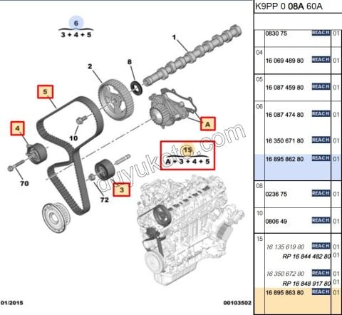 Eksantrik/Triger Kayış seti ve Devirdaim Kiti 1.6HDİ Euro5