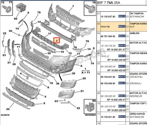 Ön Tampon Darbe Emici PRT3 Alüminyum