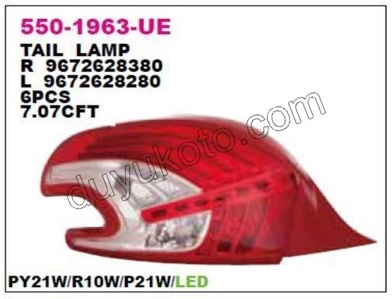 Peugeot 208 Stop Lambası Sol 2012/2019