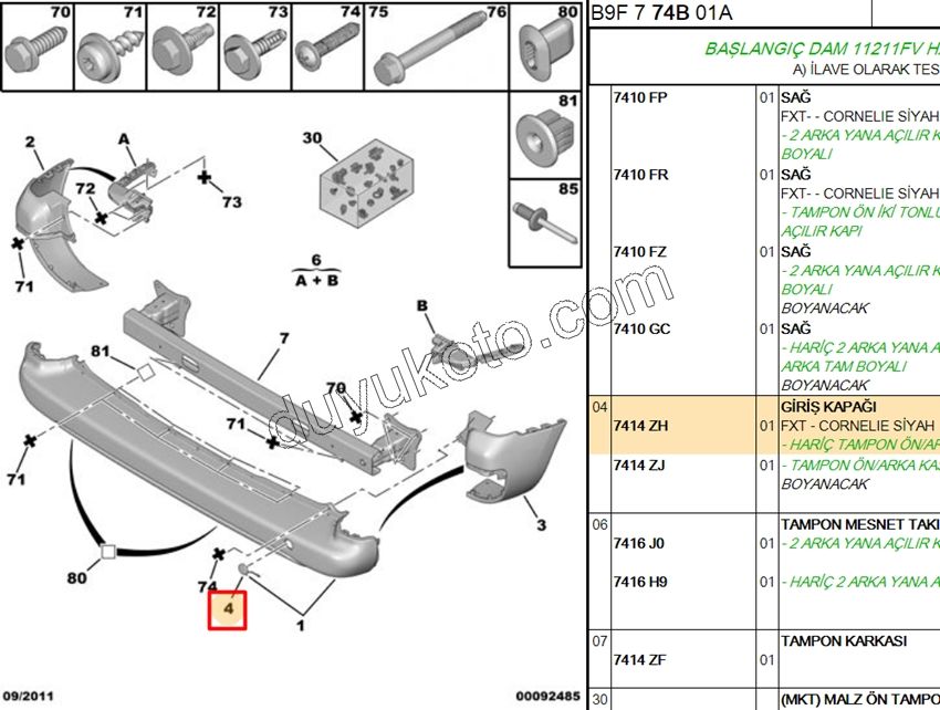 Arka Çeki Demiri Kapağı PRT3