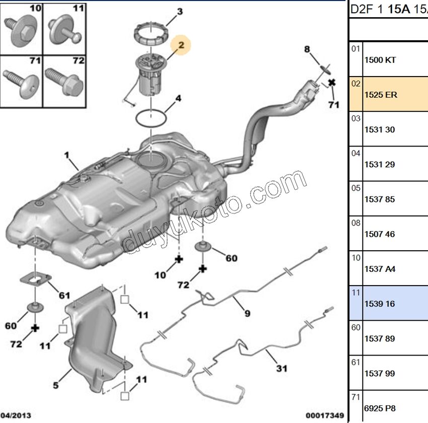 Yakıt Pompa ve Şamandırası (Komple) GOSTERGE P407 DV6