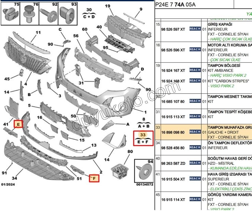 BRAKET TK ON TAMPON ALT MUHAFAZA ARKA P20082MQ 3LED