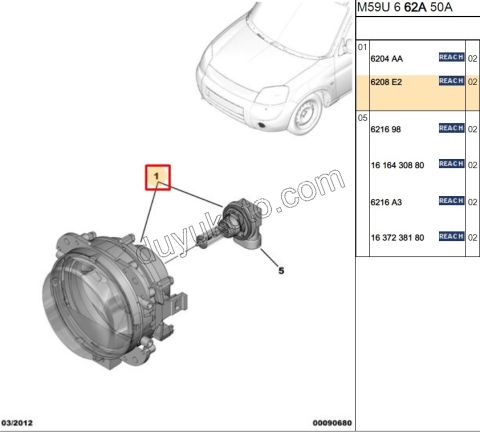 Peugeot Partner Sis Farı Ampülü H11 2006/2012