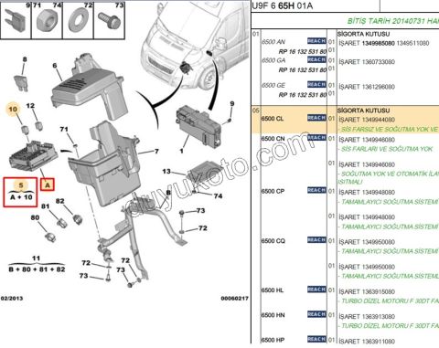 Motor İçi Sigorta Kutusu  BXR31 DCT31 Sissiz Klimasız