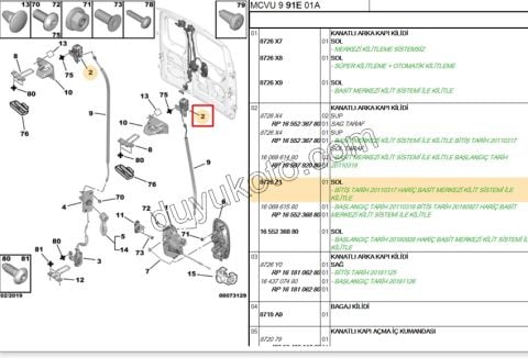 KILIT BAGAJ KAPAK UST L PBP 2P