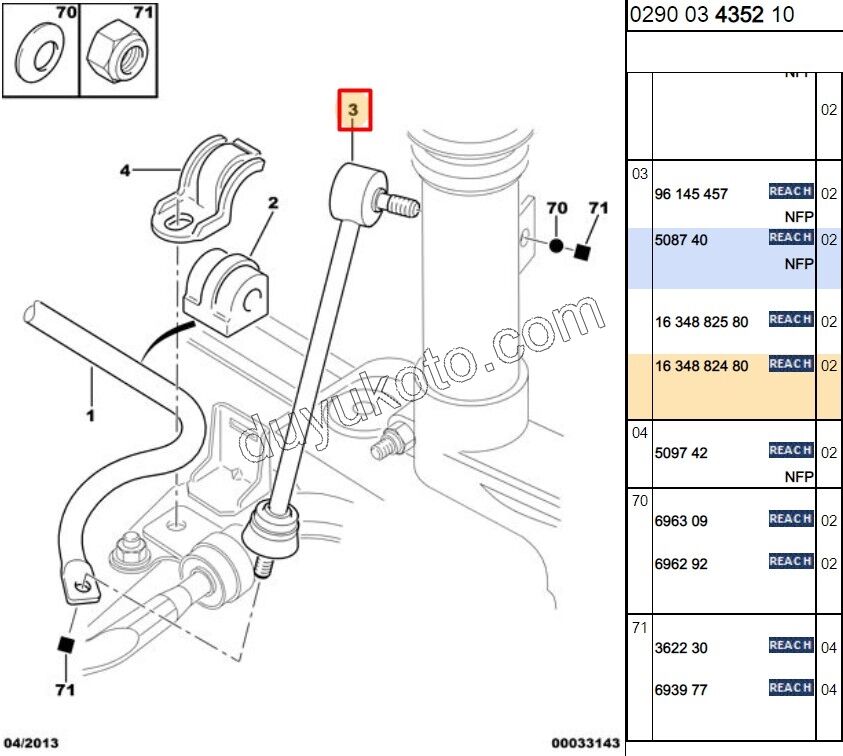 Ön Z Rot YM P106 EM P406 12MM